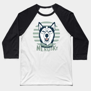 Siberian Husky Nerd, Nerdsky Baseball T-Shirt